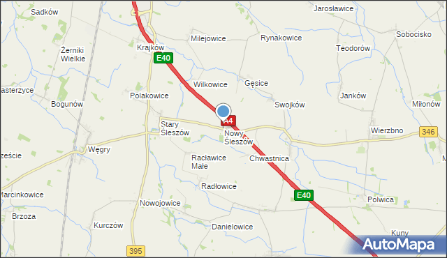 mapa Nowy Śleszów, Nowy Śleszów na mapie Targeo